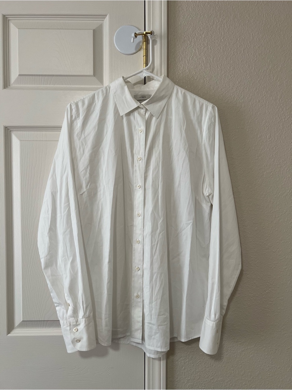 J.Crew Stretch Perfect White Button Down Shirt Top Women’s Tall Medium